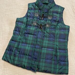 Charter Club Green and Blue Plaid Vest
